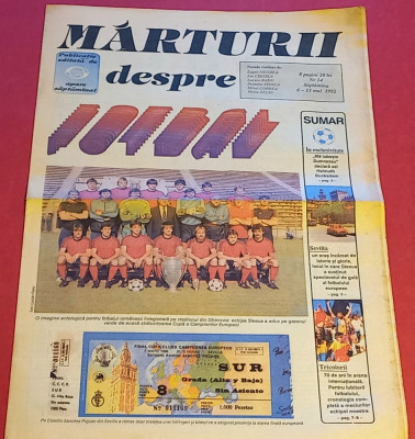 Ziar/colectie-&amp;quot;MARTURII despre Fotbal&amp;quot; STEAUA Bucuresti(06.-13.05.1992)Romania foto