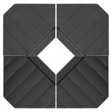 Outsunny Set de 4 Greutăţi pentru Umbrelă din HDPE cu Efect de Lemn, 80x80x13 cm, Negru | Aosom Romania