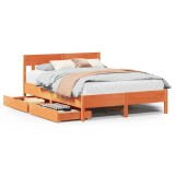Cumpara ieftin Cadru de pat fara saltea, maro ceruit 150x200 cm lemn masiv pin