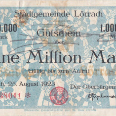 1923 (25 August), 1.000.000 Mark - Lörrach (Germania)