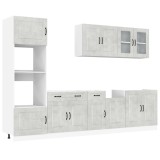 Cumpara ieftin Set dulapuri de bucatarie 7 piese &bdquo;Kalmar&rdquo; gri beton Lemn