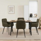 Cumpara ieftin Scaune de dining 4 buc. Piele Suedata Sintetica Verde Army