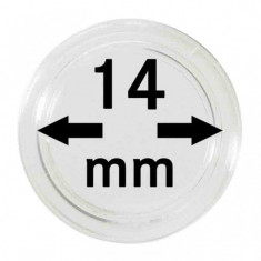 Capsule monede, transparente, 10 buc, diametru 14 mm, made in Germania