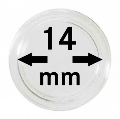 Capsule monede, transparente, 10 buc, diametru 14 mm, made in Germania foto