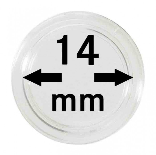 Capsule monede, transparente, 10 buc, diametru 14 mm, made in Germania