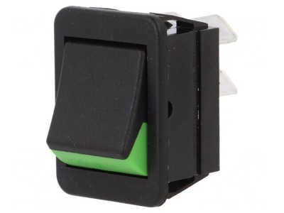 Comutator On-Off 16A 250V Negru-Verde foto