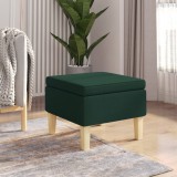 Cumpara ieftin Scaun cu picioare din lemn, verde &icirc;nchis, material textil