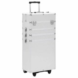 vidaXL Troler de cosmetice, argintiu, aluminiu
