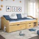 VidaXL Pat de zi cu 3 sertare &quot;IRUN&quot;, 90x200 cm, lemn masiv pin 3185213