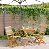 vidaXL Set mobilier bistro, 3 piese, bej, polipropilenă și lemn masiv 3281879