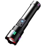 BZRSH Lanterna LED Aluminiu P45 - 2000 Lumeni, Zoom Telescopic, 5 Moduri, USB Type-C, Ecran LCD