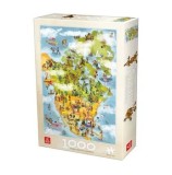 Puzzle adulti Deico Puzzle Cartoon Map - North America, 1000 piese