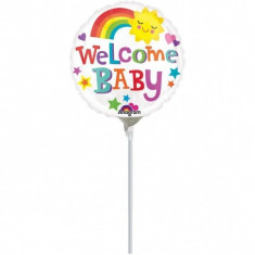 Balon Botez Mini Folie 23 cm Welcome Baby Bright foto