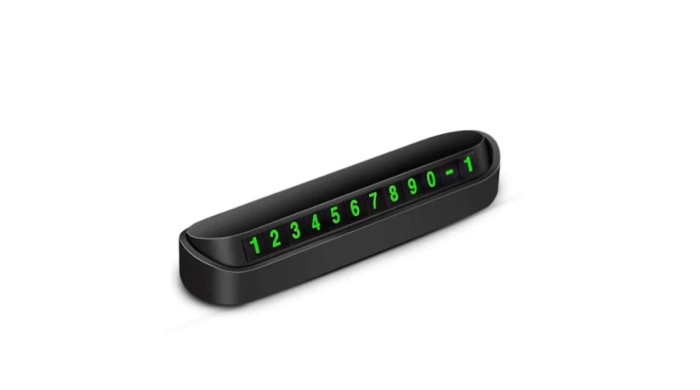 Suport numar telefon bord, parcare temporara, negru
