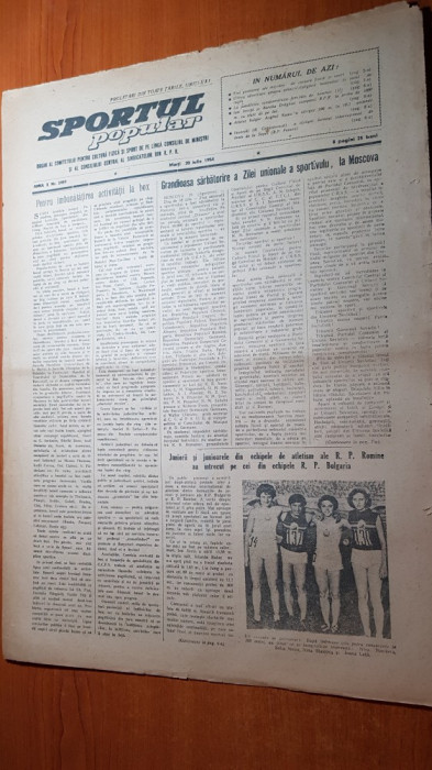 sportul popular 20 iulie 1954-articol despre regiunea cluj,cursele cicliste