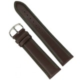 Cumpara ieftin Curea Ceas Time Veranda &ndash; Piele Naturală Premium, Maro cu Cusătură Verde
