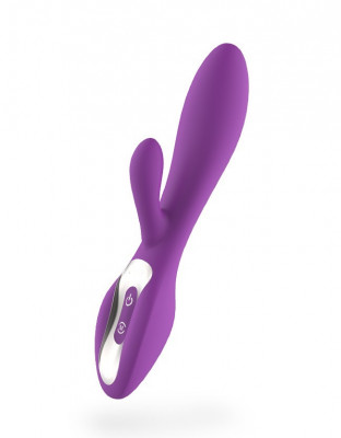 Vibrator Rabbit Breeze, 9 Moduri Vibratii, Silicon, USB, Mov, 20.1 cm, Mokko Toys foto