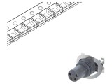 Conector M8 mamă 4 pini vertical pentru PCB 3A 30V - AMPHENOL LTW