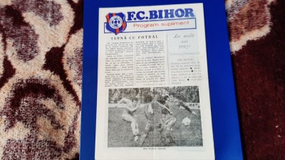 program - supliment FC Bihor Ianuarie 1982 foto