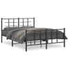 VidaXL Cadru pat metalic cu tăblie de cap/picioare, negru, 140x190 cm