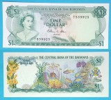 Bahamas 1 Dollar 1974 &#039;Grădină marină&#039; UNC serie: V/I 539925 p#35