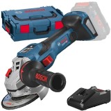 Bosch GWS 18V-15 SC BITURBO + GAL 18V-40 - Polizor unghiular fara acumulatori Li-Ion 18 V - Ah 125 mm valiza speciala + Incarcator acumulatori