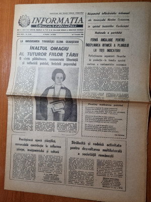 informatia bucurestiului 7 ianuarie 1988-ziua de nastere a elenei ceausescu foto