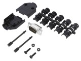 Conector D-Sub 9 pini tată drept cu terminal şurub pe cablu aurit