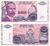 BOSNIA-HERTEGOVINA 100.000 dinara 1993 BANJA LUKA UNC!!!