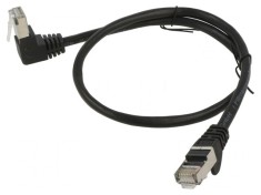Patch Cord F/UTP Cat 5e Negru 0,5m Ecranat foto