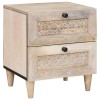 VidaXL Noptieră cu sertar Bej 40 x 33 x 46 cm Lemn masiv de mango 4018114