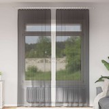 vidaXL Perdele Voile cu buzunare pentru bare 2 buc Negru