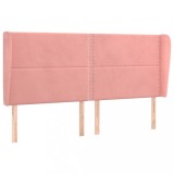 Cumpara ieftin Tablie de pat cu aripioare, roz, 203x23x118/128 cm, catifea