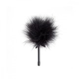 Gadilitor din pene, Secret Play, accesoriu BDSM, puf de gadilat, negru, 20 cm