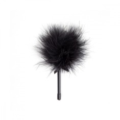 Gadilitor din pene, Secret Play, accesoriu BDSM, puf de gadilat, negru, 20 cm