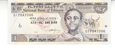 M1 - Bancnota fosrte veche - Etiopia - 1 birr - 2006 foto