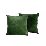 Set 2 huse pernute decorative din catifea cu fermoar, 50x50 cm, Madison, densitate 700 g/ml, Basil green