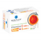 Vitamina C 1000mg + D3 2000UI Retard, 30 comprimate filmate, BioSunLine