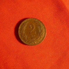 Moneda 2 filler 1895 Ungaria, Cu , cal. -F.Buna