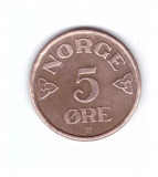 Moneda Norvegia 5 ore 1955, stare buna, curata