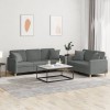 VidaXL Set de canapele cu perne, 2 piese, gri &icirc;nchis, material textil