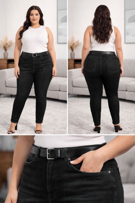 Blugi Momfit NegruMarimea