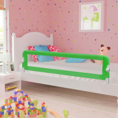 Balustrada de protectie pat copii, verde, 180x42 cm, poliester foto