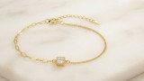 Cumpara ieftin Bratara din Argint Placat cu Aur Asymmetric Princess Cut Sparkle