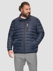 Jacheta barbati big sizes cu buzunare oblice, logo, fara gluga, Bleumarin