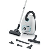 Aspirator cu sac Bosch Seria 4 BGB41HYG1H, ProHygienic, 600W, 4 l, Sistem PowerProtect, Control electronic rotativ, Alb