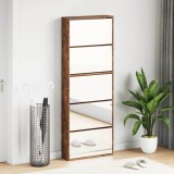 vidaXL Pantofar cu oglindă, 5 niveluri, stejar fumuriu, 63x17x169,5 cm 3228283