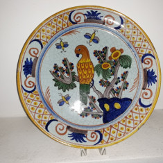 CERAMICA VECHE DE COLECTIE DELFT - MAJOLICA - DECOR POLICROM - SECOL XVIII