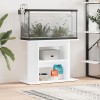 Suport acvariu, alb extralucios, 80x35x60 cm, lemn prelucrat