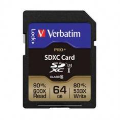 Card de memorie Verbatim Pro+ SDXC 64GB Clasa 10 foto